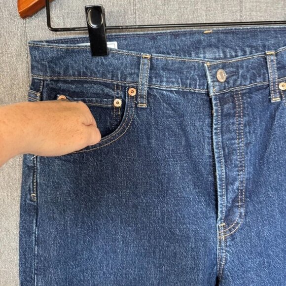 Gap Cheeky Straight High Rise Dark Indigo Blue Denim Button Fly Jeans Size 12 - Picture 3 of 14